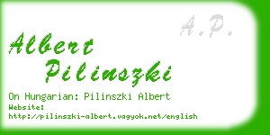 albert pilinszki business card